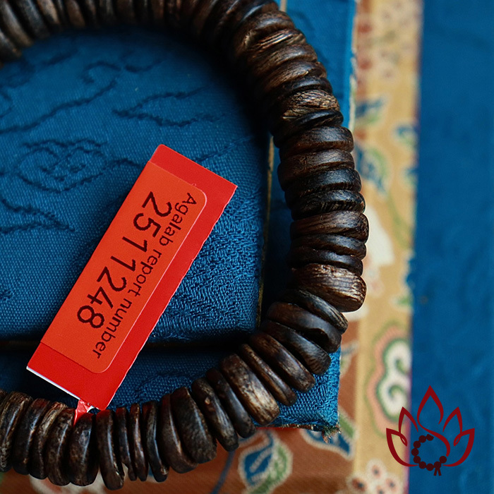 Vòng Trầm Hương Hạt Dẹp | 11 Ly | Trầm Bì Rễ Cận Chìm